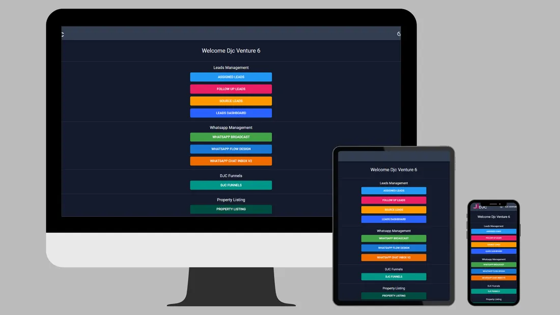 The same workspace on desktop, tablet, and phone